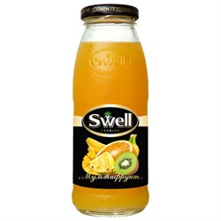 Нектар мультифруктовый SWELL с мякотью в стеклянной бутылке 0,25 л, для детского питания, 4040207330 - фото 16567933