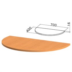 Стол приставной полукруг "Фея", 700х400х750 мм, БЕЗ ОПОРЫ, орех милан,ПФ10.5 - фото 16568118