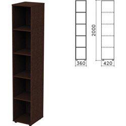 Шкаф (стеллаж) "Приоритет", 360х420х2000 мм, 4 полки, венге, К-932, К-932 венге - фото 16568382