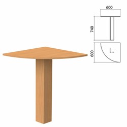 Стол приставной угловой "Бюджет", 600х600х740 мм, груша ароза, 402664-336 - фото 16568386