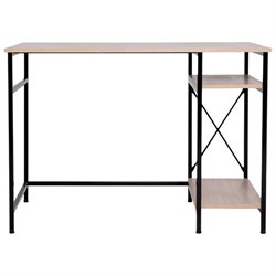 Стол BRABIX "SMART CD-018", 1100х600х765 мм, ЛОФТ, 2 полки, металл/ЛДСП ясень шимо светлый, каркас черный, 641945 - фото 16568411