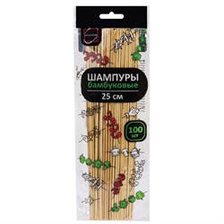 Шпажки-шампуры для шашлыка бамбуковые 25 см, 100 штук, КП, 107949 - фото 16568921