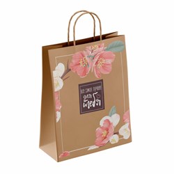 Крафт-пакет бумажный "Для тебя" 22х12х25 см, с кручеными ручками, плотность 80 г/м2, 110562 - фото 16568949