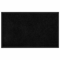 Коврик придверный 50х80 см, ЧЕРНЫЙ, влаго-грязезащитный, 430 г/м2, ребристый, ЛЮБАША СТАНДАРТ, 701032 - фото 16568956