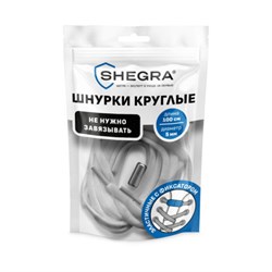 Шнурки круглые эластичные БЕЛЫЕ длина 100 см, диаметр 5 мм, 2 капсулы, цвет серебряный, SHEGRA, 701714 - фото 16568999