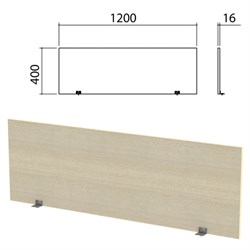 Экран-перегородка "Канц" 1200х16х400 мм, цвет дуб молочный (КОМПЛЕКТ С ФУРНИТУРОЙ) - фото 16569164