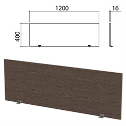 Экран-перегородка "Канц" 1200х16х400 мм, цвет венге (КОМПЛЕКТ С ФУРНИТУРОЙ) - фото 16569165
