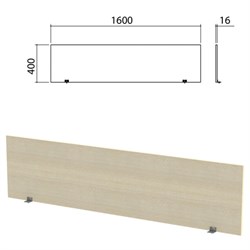 Экран-перегородка "Канц" 1600х16х400 мм, цвет дуб молочный (КОМПЛЕКТ С ФУРНИТУРОЙ) - фото 16569166