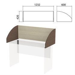 Экран-перегородка "Канц" 1232х600х420 мм, цвет дуб молочный/венге (КОМПЛЕКТ С ФУРНИТУРОЙ) - фото 16569170