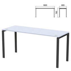 Стол на металлокаркасе "Арго", 1600х600х760 мм, серый (КОМПЛЕКТ) - фото 16569231
