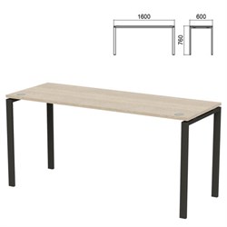 Стол на металлокаркасе "Арго", 1600х600х760 мм, ясень шимо (КОМПЛЕКТ) - фото 16569232