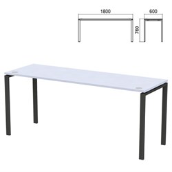 Стол на металлокаркасе "Арго", 1800х600х760 мм, серый (КОМПЛЕКТ) - фото 16569234