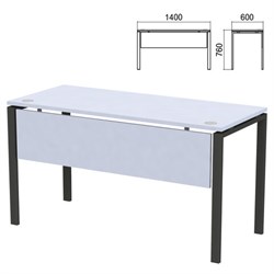 Стол на металлокаркасе "Арго", 1400х600х760 мм, царга, серый (КОМПЛЕКТ) - фото 16569240