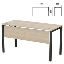 Стол на металлокаркасе "Арго", 1400х600х760 мм, царга, ясень шимо (КОМПЛЕКТ) - фото 16569241