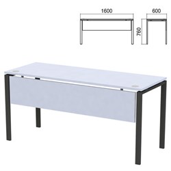 Стол на металлокаркасе "Арго", 1600х600х760 мм, царга, серый (КОМПЛЕКТ) - фото 16569243