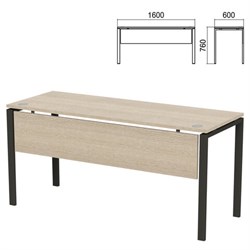 Стол на металлокаркасе "Арго", 1600х600х760 мм, царга, ясень шимо (КОМПЛЕКТ) - фото 16569244