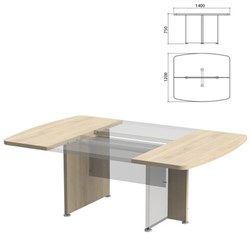 База стола для переговоров "Приоритет" 1400х1200х750 мм, кронберг (КОМПЛЕКТ) - фото 16569354