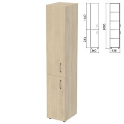 Шкаф закрытый "Приоритет", 360х438х2000 мм, 4 полки, кронберг (КОМПЛЕКТ) - фото 16569369