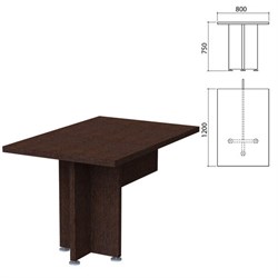 Стол приставной "Приоритет" 800х1200х750 мм, венге (КОМПЛЕКТ) - фото 16569379