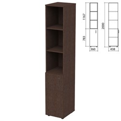 Шкаф полузакрытый "Приоритет" 360х438х2000 мм, 4 полки, венге (КОМПЛЕКТ) - фото 16569388