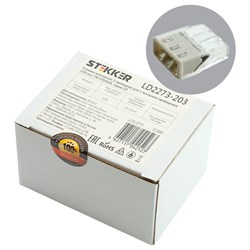 Монтажная трехпроводная клемма для 1-жильного проводника Stekker LD2273-203 - фото 16572547