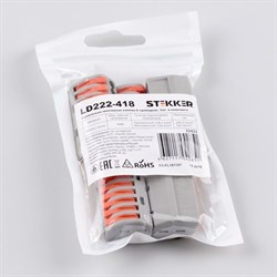 Строительно-монтажные восьмипроводные клеммы Stekker LD222-418 - фото 16572910