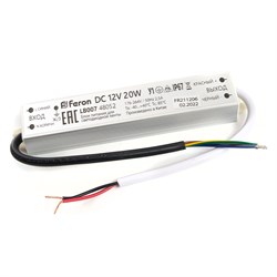 Электронный трансформатор для светодиодной ленты FERON LB007 - фото 16575237