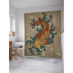 Шторка-занавеска для ванной JoyArty Драконья рыба - фото 16578874