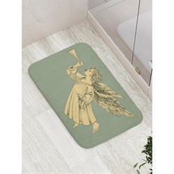 Противоскользящий коврик для ванной, сауны, бассейна JoyArty Ангелочек с трубой - фото 16579558