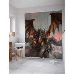 Шторка-занавеска для ванной JoyArty Ужасный дракон - фото 16579635