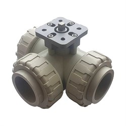 Трехходовой шаровой кран TECHNO 3050-PP - фото 16579710