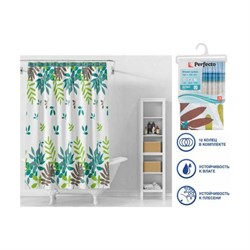 Штора для ванной комнаты PERFECTO LINEA Secret 180x180, с кольцами, райский сад - фото 16587179