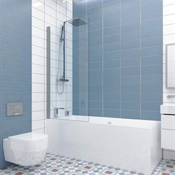 Шторка на ванну GuteWetter gwmpkb020p601n 54x153 см, профиль хром матовый, стекло бесцветное закаленное 6 мм 4698032450793 - фото 16589630