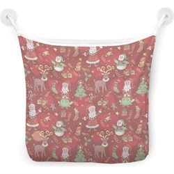 Настенная сетка-органайзер для ванной для игрушек JoyArty Дедушка Мороз с друзьями - фото 16601754