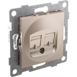 Двойной механизм компьютерной розетки GUSI ELECTRIC Ugra - фото 16609094