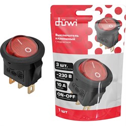Круглый клавишный выключатель duwi MICRO - фото 16612494