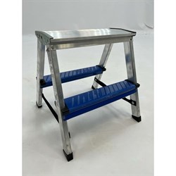 Двусторонняя алюминиевая стремянка Sarayli КОЛОР - фото 16613583