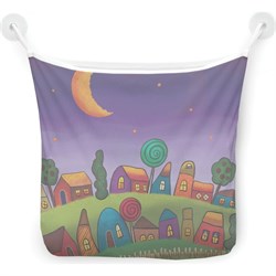 Настенная сетка-органайзер для ванной для игрушек JoyArty Милый городок - фото 16614085