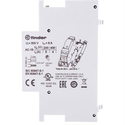 Дополнительный контактный модуль для контакторов 22.44, 22.64 FINDER 02265 - фото 16620447