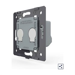 Двухклавишный проходной сенсорный выключатель LIVOLO VL-FC2S-2G - фото 16624145