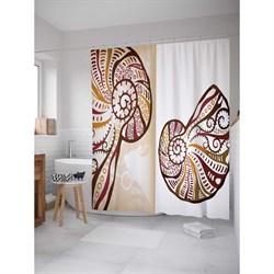 Шторка-занавеска для ванной JoyArty Расписная ракушка - фото 16639660