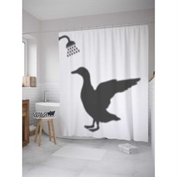 Шторка-занавеска для ванной JoyArty Гусь в душе - фото 16639790