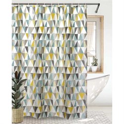 Штора для ванной комнаты Bath Plus Triangular Scrawl khaki tone - фото 16646522