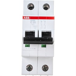 Модульный автомат ABB S202 2п C 20А 6кА - фото 16647405