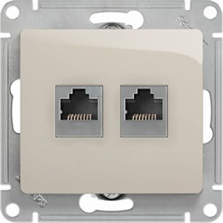 Механизм двойной розетки Systeme Electric Glossa - фото 16653086