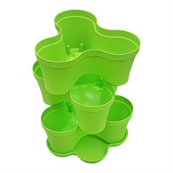 Цветочный пластиковый тройной горшок Протэкт КГ-ЗК - фото 16661699