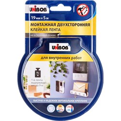 Двусторонняя клейкая лента для внутренних работ UNIBOB 134853 - фото 16676137