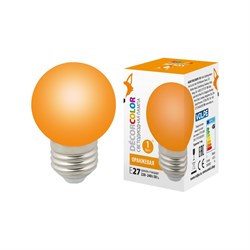 Декоративная светодиодная лампа Volpe LED-G45-1W/ORANGE/E27/FR/С - фото 16678062