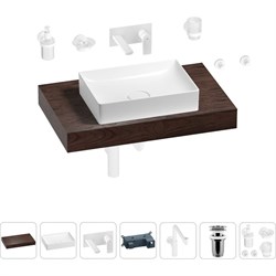 Комплект мебели для ванной комнаты с раковиной Wellsee Genuine Tree - фото 16701960