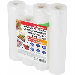 Рифленые рулоны для вакуумного упаковщика SONNEN 456341 - фото 16712111